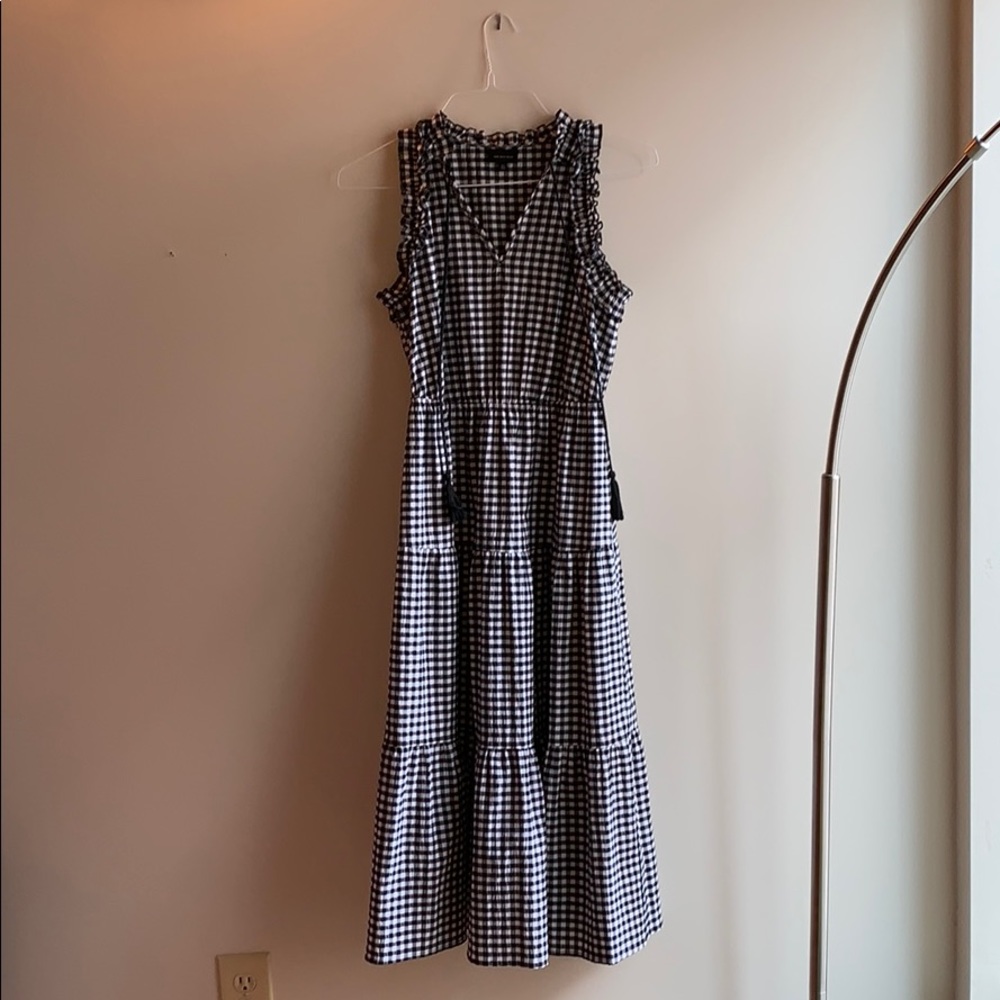 WHO WHAT WEAR black and white gingham dress XS